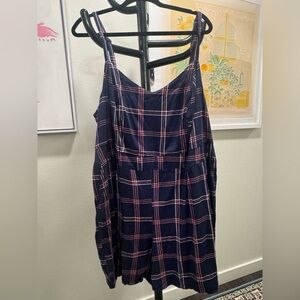 Blue pink plaid romper - size 4X